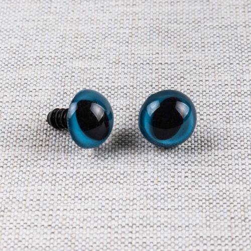 YEUX DE SÉCURITÉ CHAT POUR PELUCHE 12MM -BLEU - ENSEMBLE DE 18