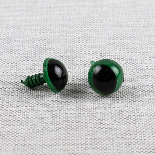 YEUX DE SÉCURITÉ CHAT POUR PELUCHE 12MM - VERT - ENSEMBLE DE 18