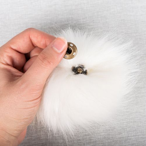 POMPON FAUSSE FOURRURE 12 CM - NEIGE