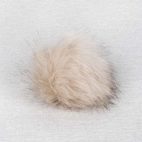 POMPON FAUSSE FOURRURE 12 CM - CAFÉ CRÈME