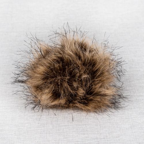 POMPON FAUSSE FOURRURE 12 CM - MOCHA