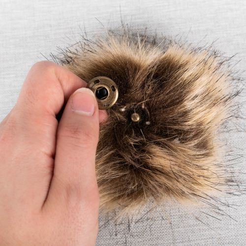 POMPON FAUSSE FOURRURE 12 CM - MOCHA