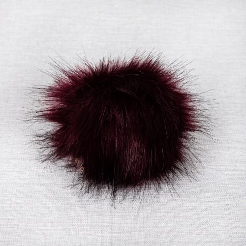 POMPON FAUSSE FOURRURE 12 CM - MERLOT