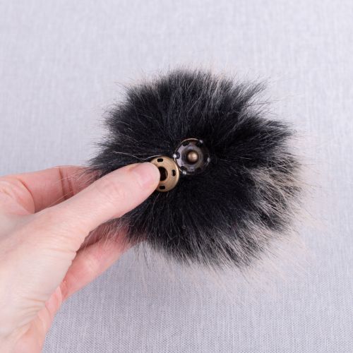 POMPON FAUSSE FOURRURE 12 CM - OREO