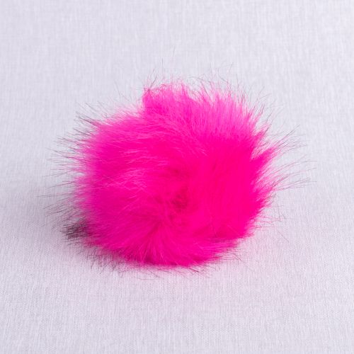 POMPON FAUSSE FOURRURE 12 CM - FUCHSIA