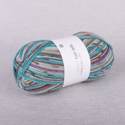 RICO YARNS SUPERBA FAIR ISLE - MAUVE, TURQUOISE, BRUN