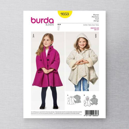 BURDA - 9353 MANTEAUX POUR ENFANTS