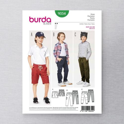 BURDA - 9354 PANTALON ET SHORT POUR ENFANTS