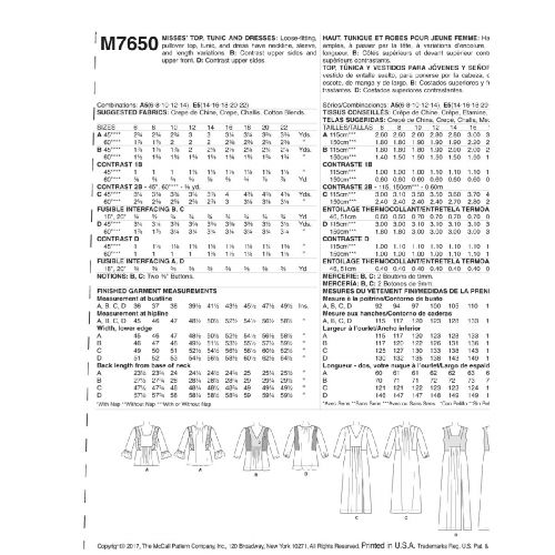 M7650 - HAUTS, TUNIQUE ET ROBE POUR FEMMES 