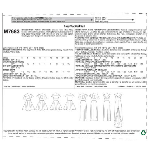 MCCALLS - M7683 - ROBES MIX & MATCH POUR FEMMES / PETITE - 14 À 22