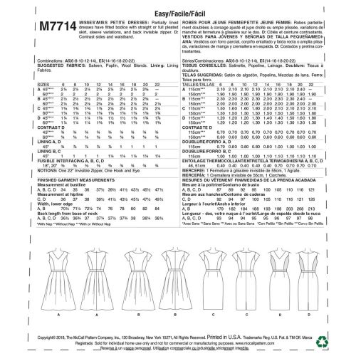 MCCALLS - M7714 - ROBES POUR FEMME - 14 À 22