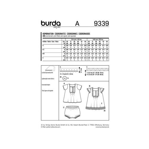BURDA - 9339 COORDONNÉS POUR BÉBÉS ET ENFANTS