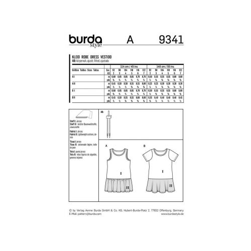 BURDA - 9341 ROBES POUR ENFANTS