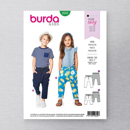 BURDA - 9342 PANTALONS POUR ENFANTS