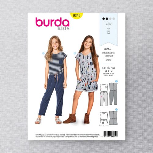 BURDA - 9345 COMBINAISONS POUR ENFANTS