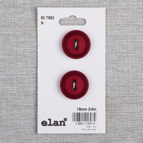 BOUTON ELAN - 19 MM 2 TROUS ROUGE - ENS2