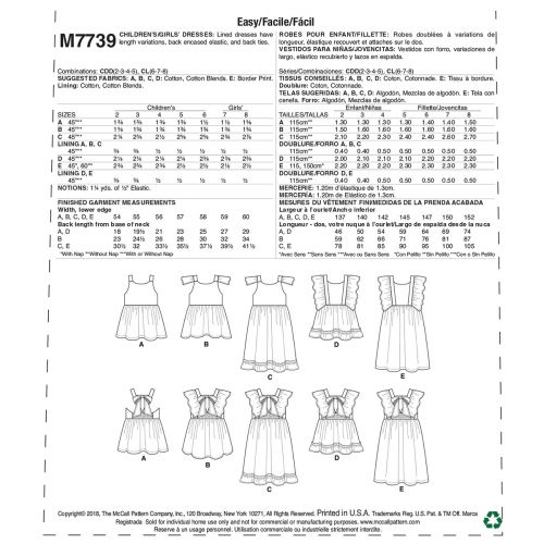 MCCALLS - M7739 ROBES PLISSÉES POUR ENFANT
