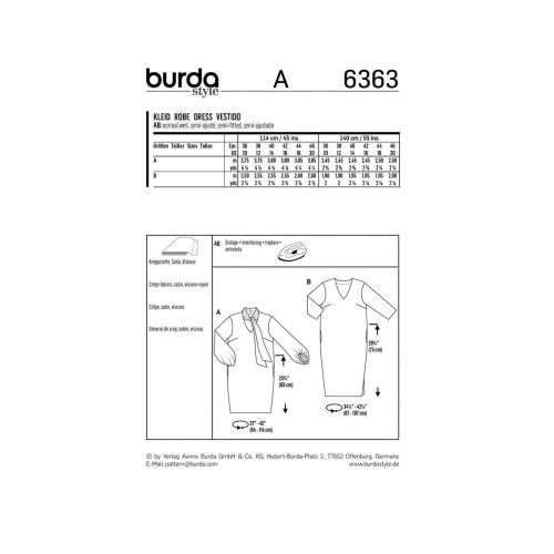 BURDA - 6363 ROBES SEMI-AJUSTÉES POUR FEMMES