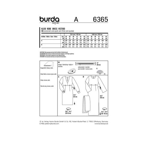 BURDA - 6365 ROBES SEMI-AJUSTÉES POUR FEMMES