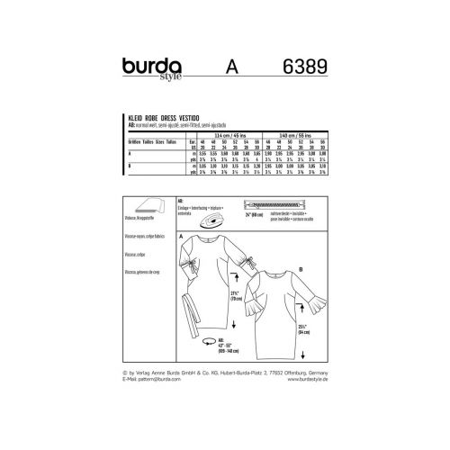BURDA - 6389 ROBES SEMI-AJUSTÉES POUR FEMMES