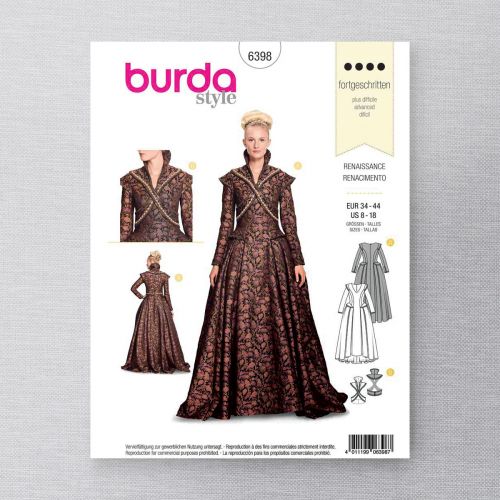 BURDA - 6398 COSTUME RENAISSANCE POUR FEMMES