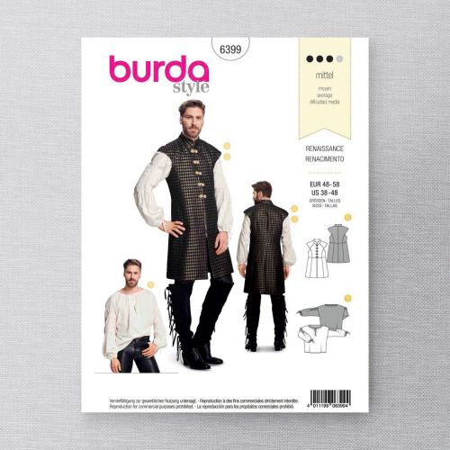BURDA - 6399 COSTUME RENAISSANCE POUR HOMMES