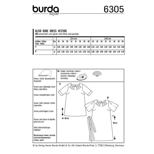 BURDA - 6305 ROBES SEMI-AJUSTÉES POUR FEMMES