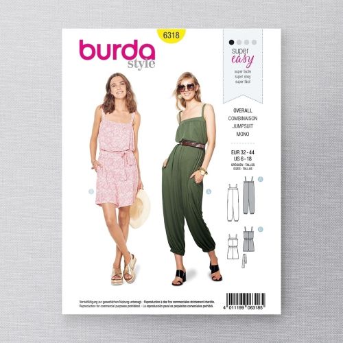 BURDA - 6318 COMBINAISONS SEMI-AJUSTÉES POUR FEMMES