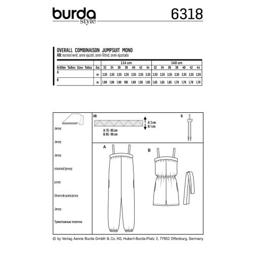 BURDA - 6318 COMBINAISONS SEMI-AJUSTÉES POUR FEMMES