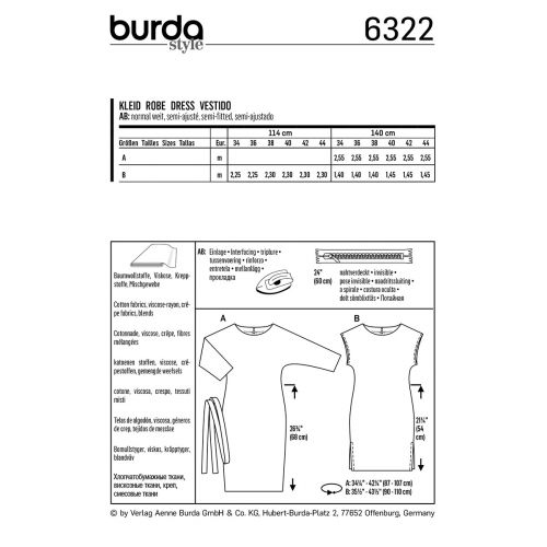 BURDA - 6322 ROBES SEMI-AJUSTÉES POUR FEMMES