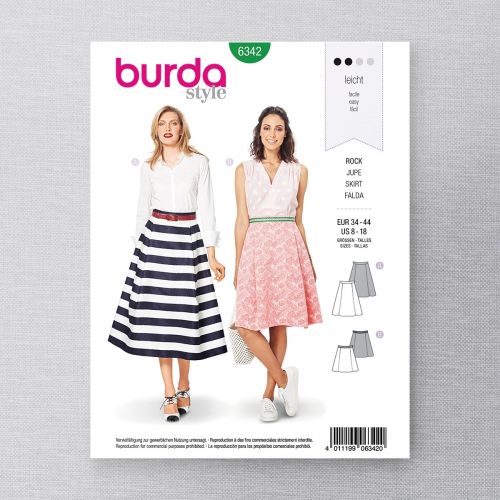 BURDA - 6342 JUPES SEMI-AJUSTÉES POUR FEMMES