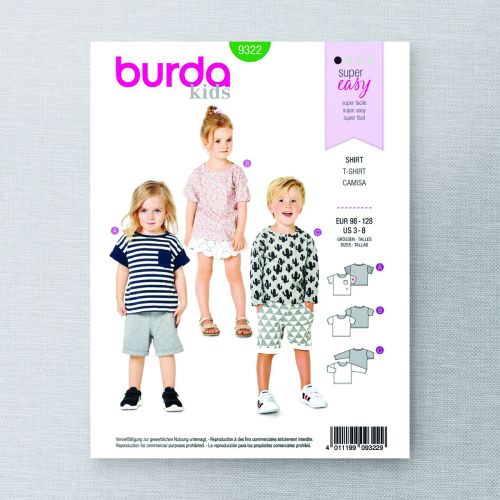 BURDA - 9322 T-SHIRT - ENFANT