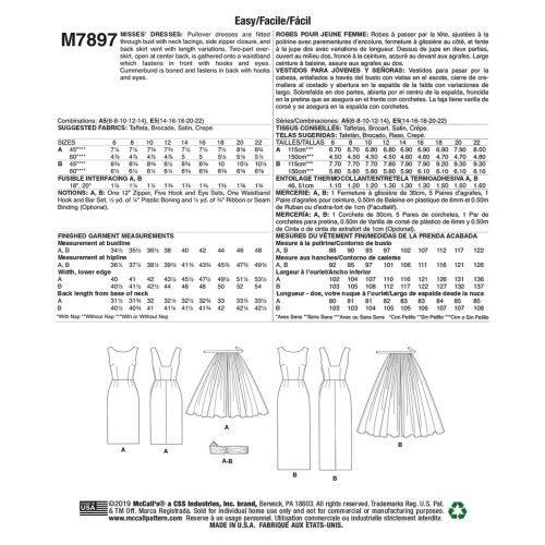 MCCALLS - M7897 ROBES AJUSTÉES POUR FEMMES - 14-22