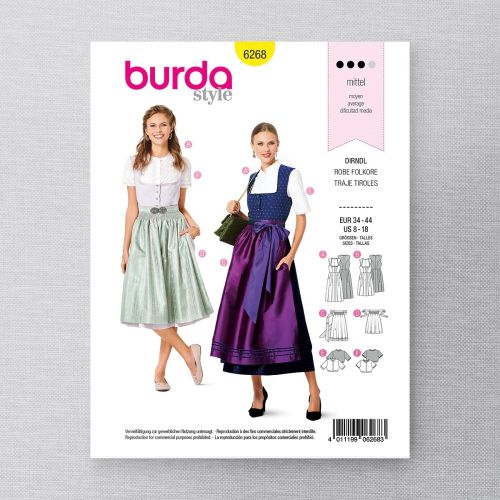 BURDA - 6268 ROBE FOLKLORE POUR FEMMES
