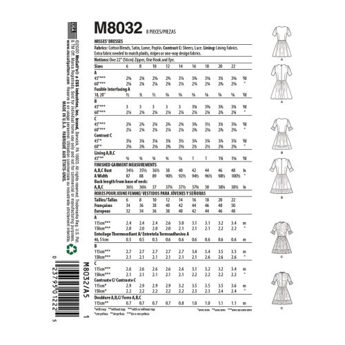 MCCALLS - M8032 ROBES POUR FEMME