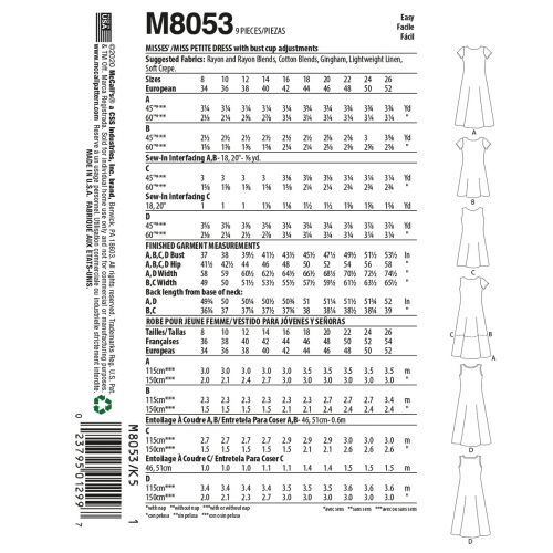 MCCALLS - M8053 ROBES POUR FEMME - 18-26