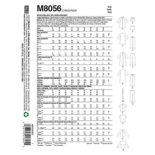 MCCALLS - M8056 ENSEMBLE DE NUIT POUR FEMME - 8 À 16