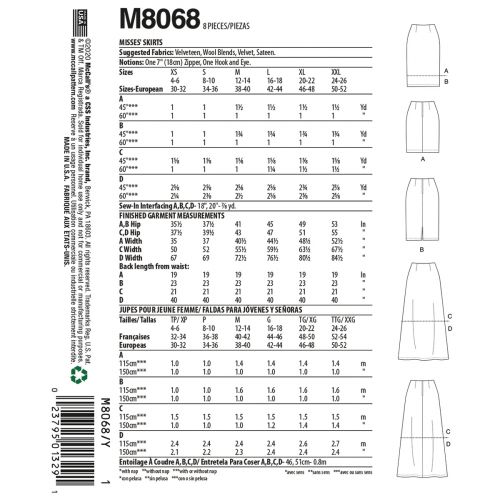 MCCALLS - M8068 JUPES POUR FEMME - TP À M