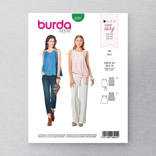 BURDA - 6201 HAUTS POUR FEMME 