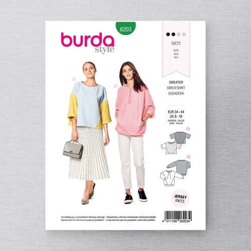 BURDA - 6203 SWEATSHIRTS POUR FEMME 