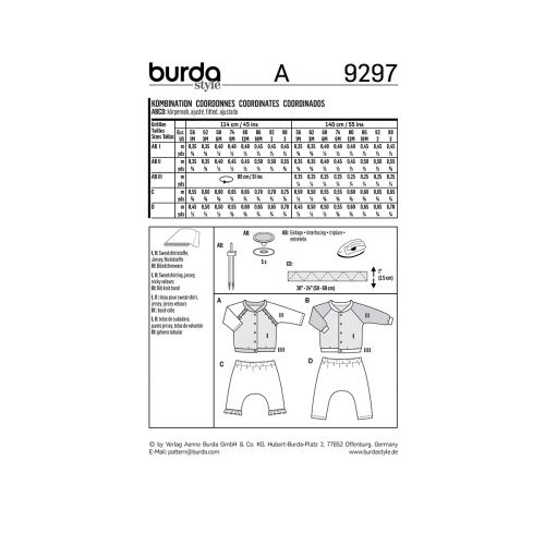 BURDA - 9297 COORDONNÉS POUR ENFANT