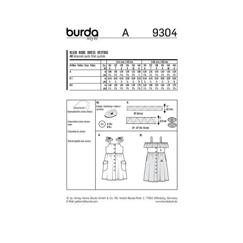 BURDA - 9304 ROBES POUR ENFANT