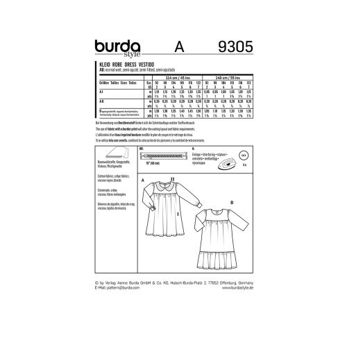 BURDA - 9305 ROBES POUR ENFANT