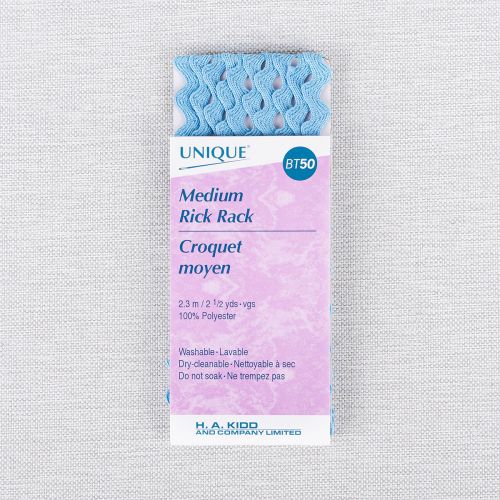 CROQUET EN PAQUET (RIC RAC) 6MM - BLEU - 2.3M/PAQUET