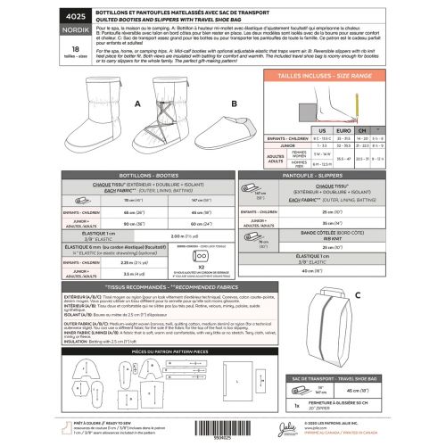 JALIE 4025 - BOTILLONS ET PANTOUFLES MATELASSÉS AVEC SAC DE TRANSPORT NORDIK