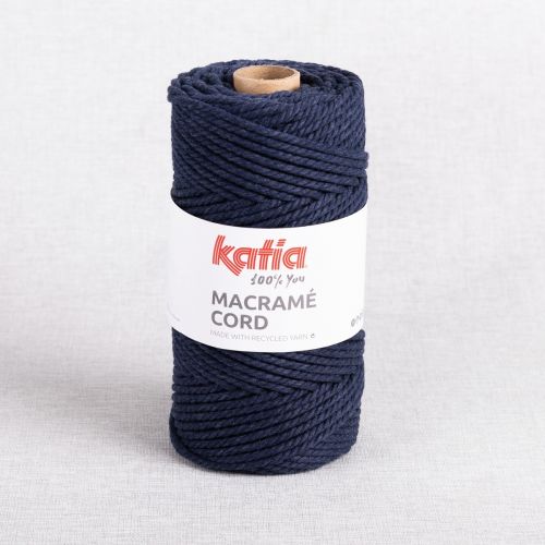 Corde macramé 5mm x 100m - Ficelle Corde Fil Macrame Coton trapilho  cordelettes Couture Coton avec âme Bleu Foncé