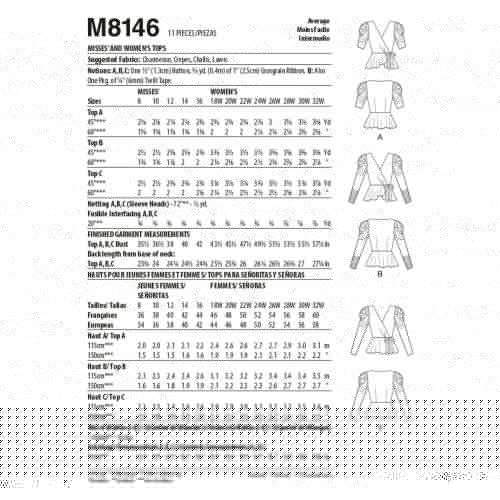 MCCALLS - M8146 HAUTS POUR FEMMES - 8-16
