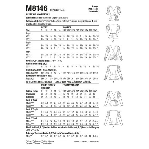 MCCALLS - M8146 HAUTS POUR FEMMES - 18W-24W