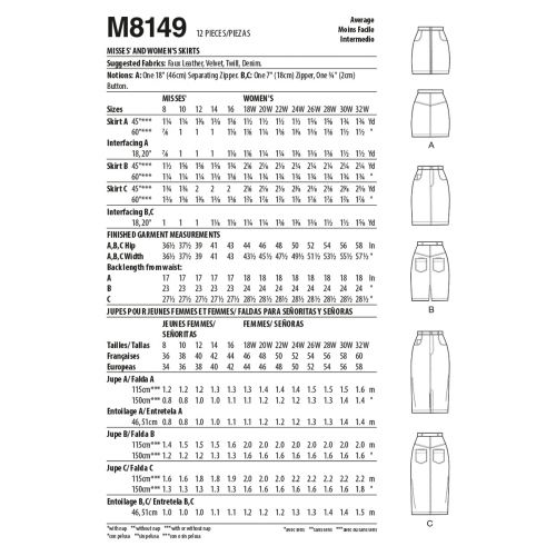 MCCALLS - M8149 JUPES POUR FEMMES