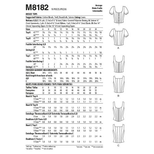 MCCALLS - M8182 HAUTS POUR FEMMES - 16-24